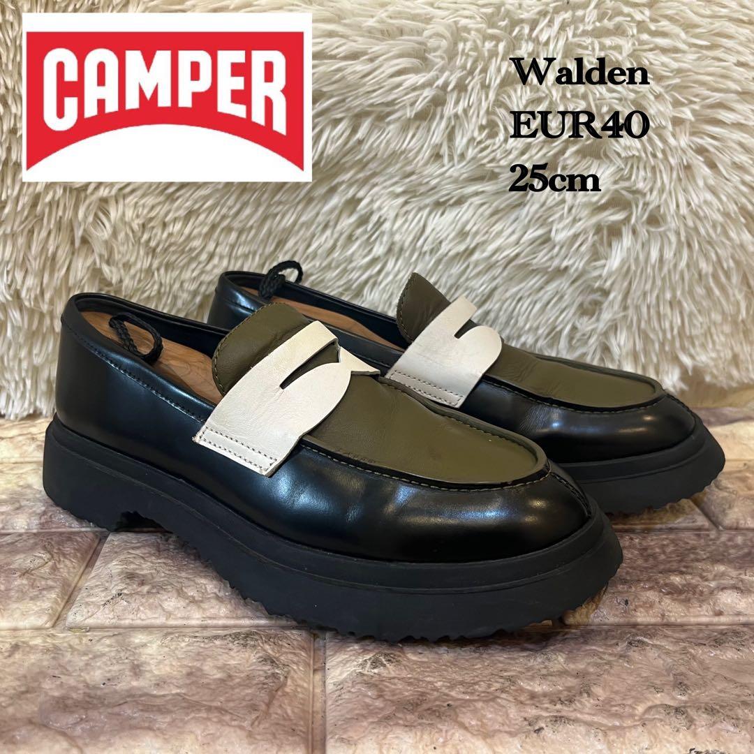 極美品 カンペール レザー ローファー ウォールデン バイカラー 25.5cm