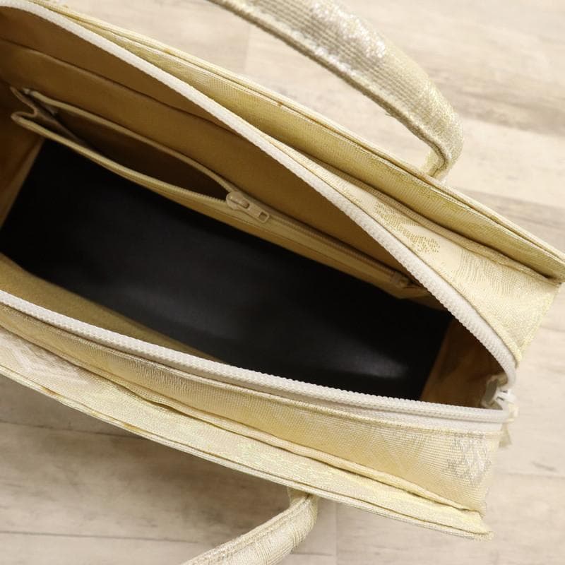 《和装バッグ◆利休バッグ□名物裂■有栖川文様＊ゴールド　紗♪Z7-18》