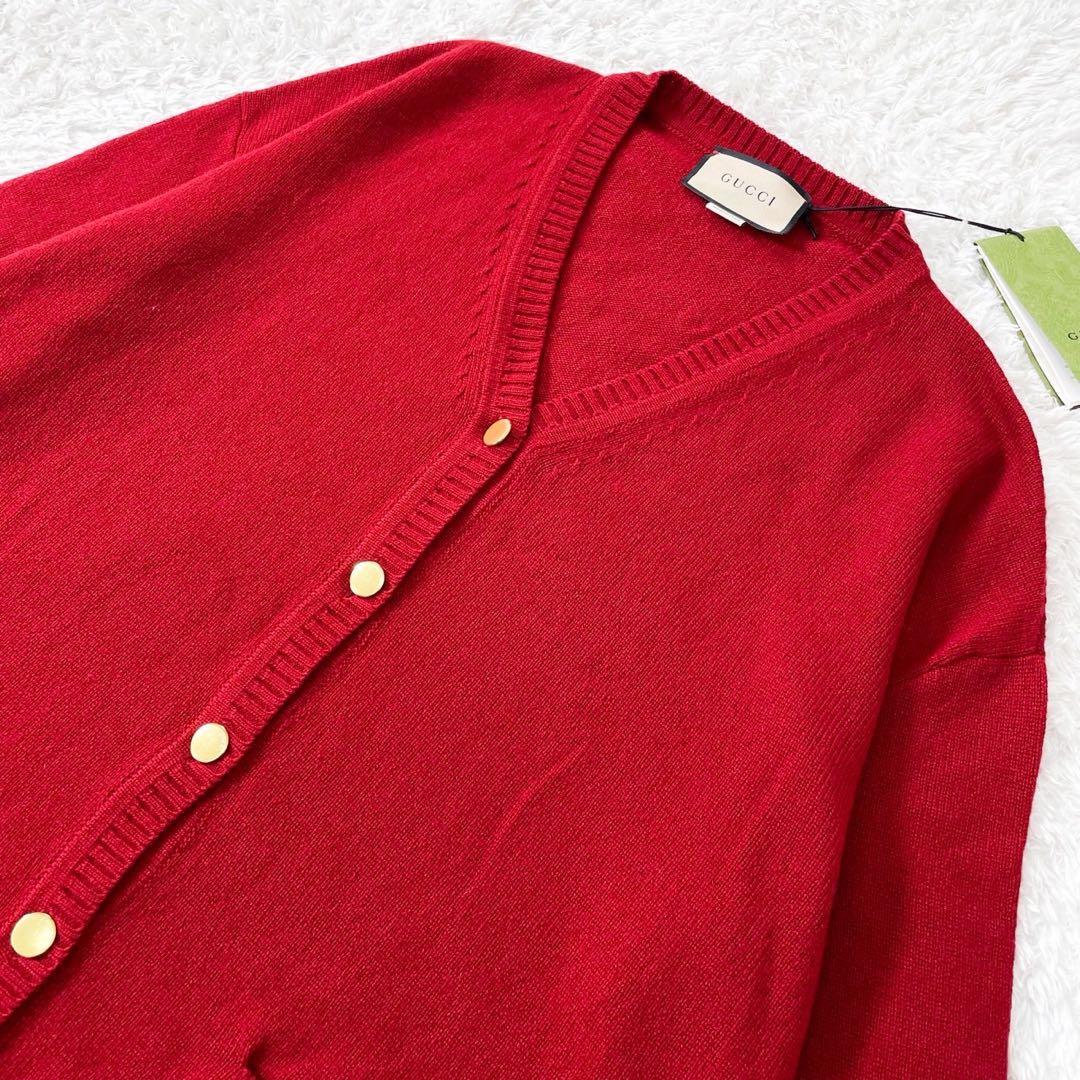 未使用品】グッチ カーディガン カシミヤ100% ホースビット 金ボタン