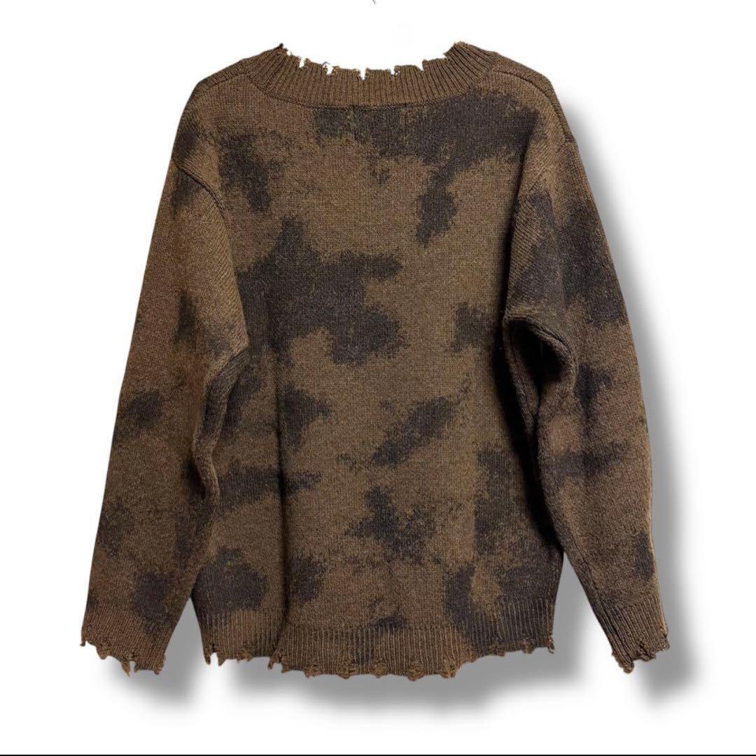 GRANCY スプレーダメージVネックウールニット M - メルカリ