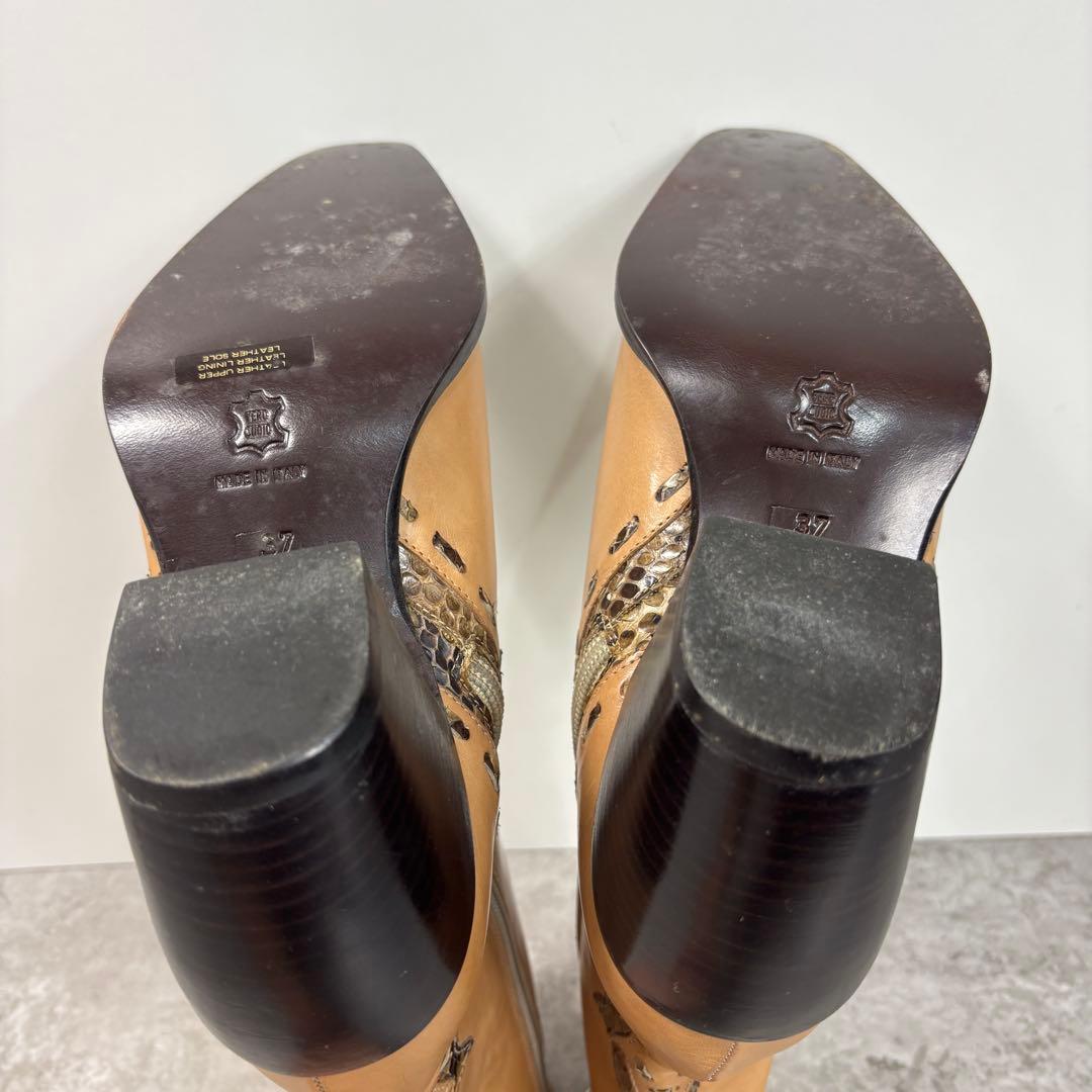 サルトル SARTORE レザー ウエスタンブーツ イタリア製 蛇柄 37