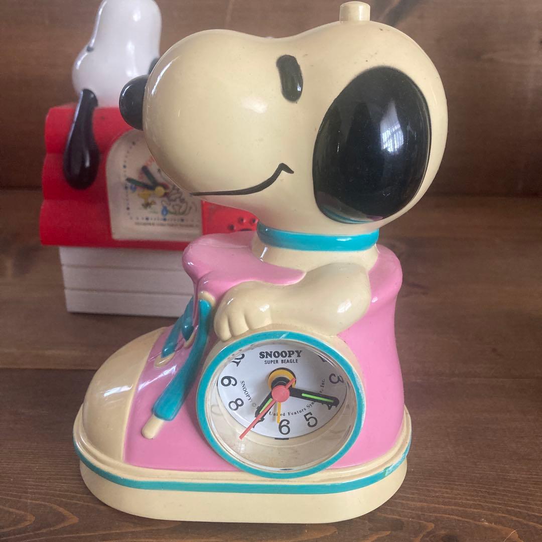 Vintage Peanuts レトロ スヌーピー 置時計 温度計フィギュア - メルカリ