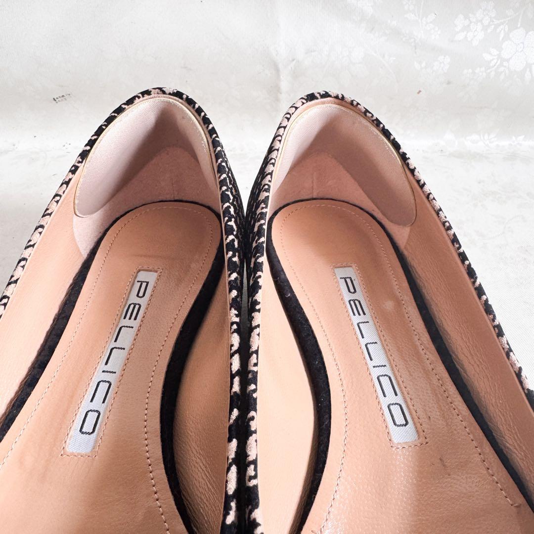 PELLICOペリーコ】フラットパンプス 千鳥格子 バックル 36.5