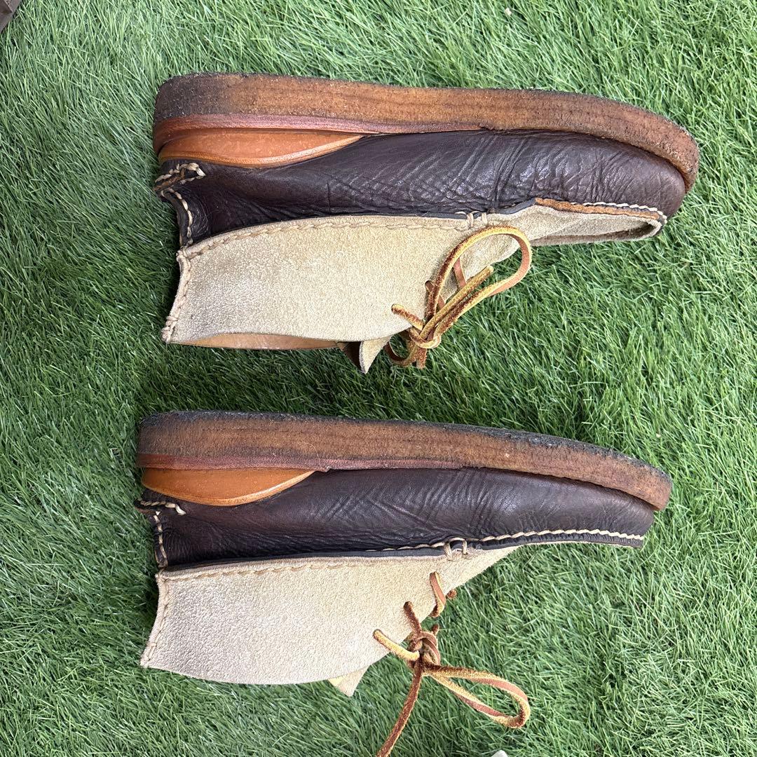 visvim CANOE MOC FOLK ハンドメイド ベージュ スエード - 靴