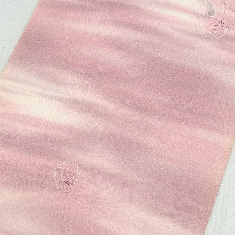 ゆりのはな 色無地着尺 反物 地紋入り ボカシ染め 丹後ちりめん 正絹