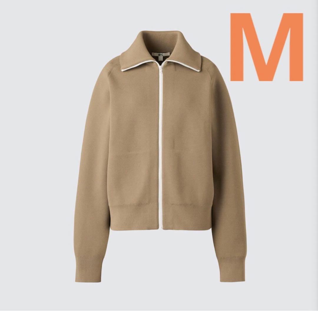 ユニクロC ミラノリブフルジップカーディガン M ベージュ ⑧ - メルカリ