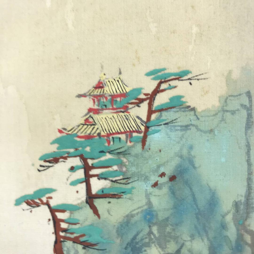 作者不詳/蓬莱山図/山水図/祝事山水図/掛軸/名家伝来/AD-124