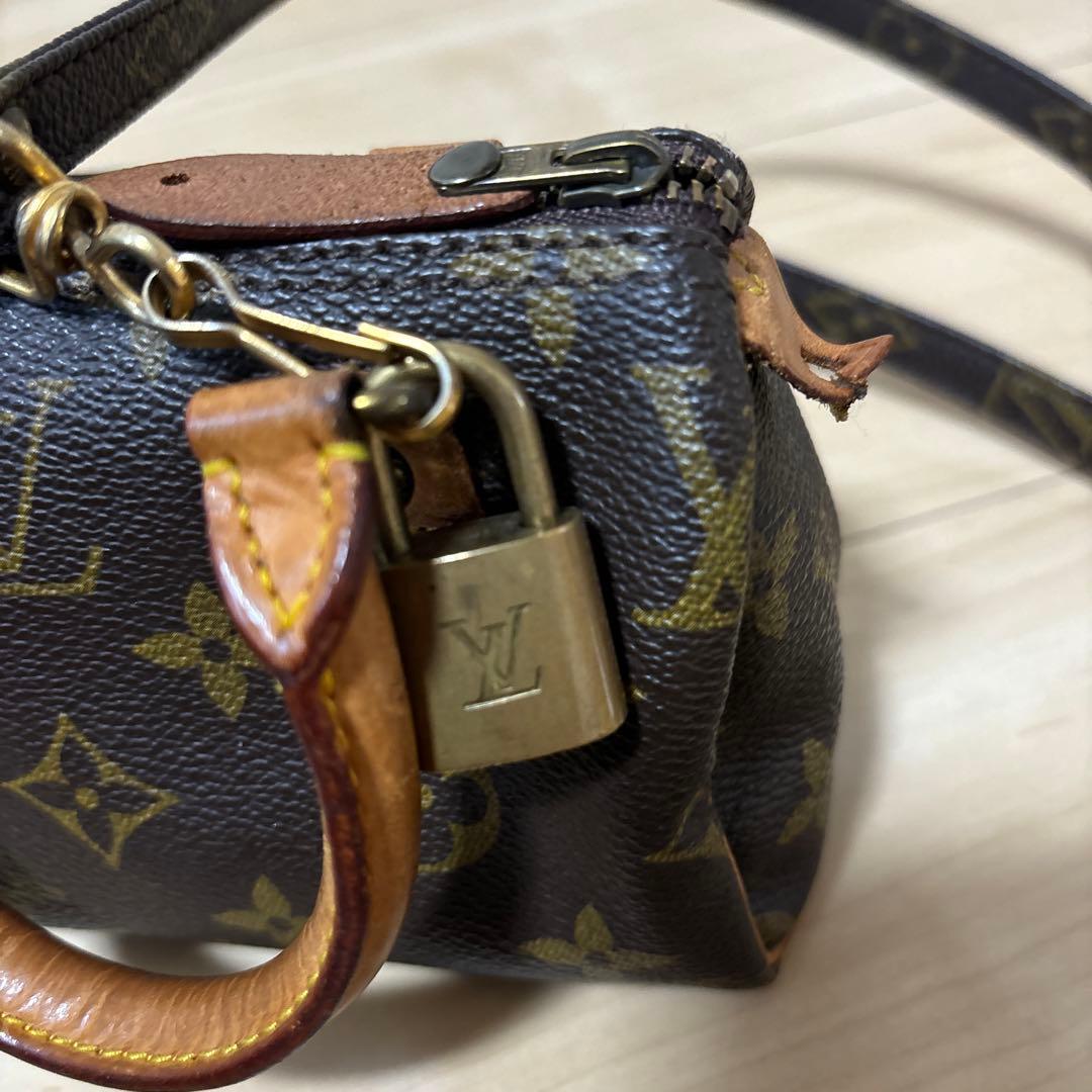 ルイヴィトン 【ミニスピーディー モノグラムショルダー紐・LV鍵付き