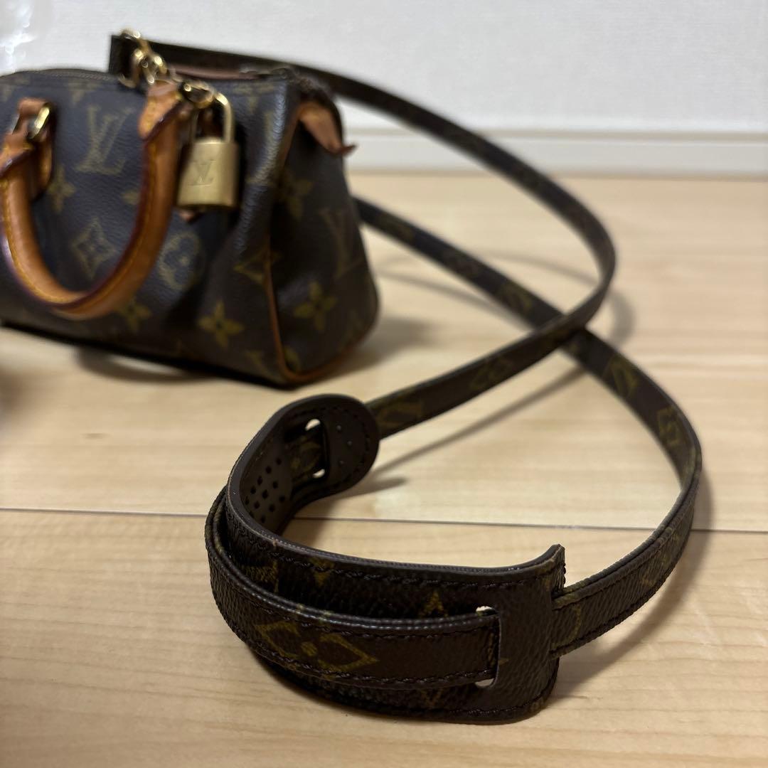 ルイヴィトン 【ミニスピーディー モノグラムショルダー紐・LV鍵付き