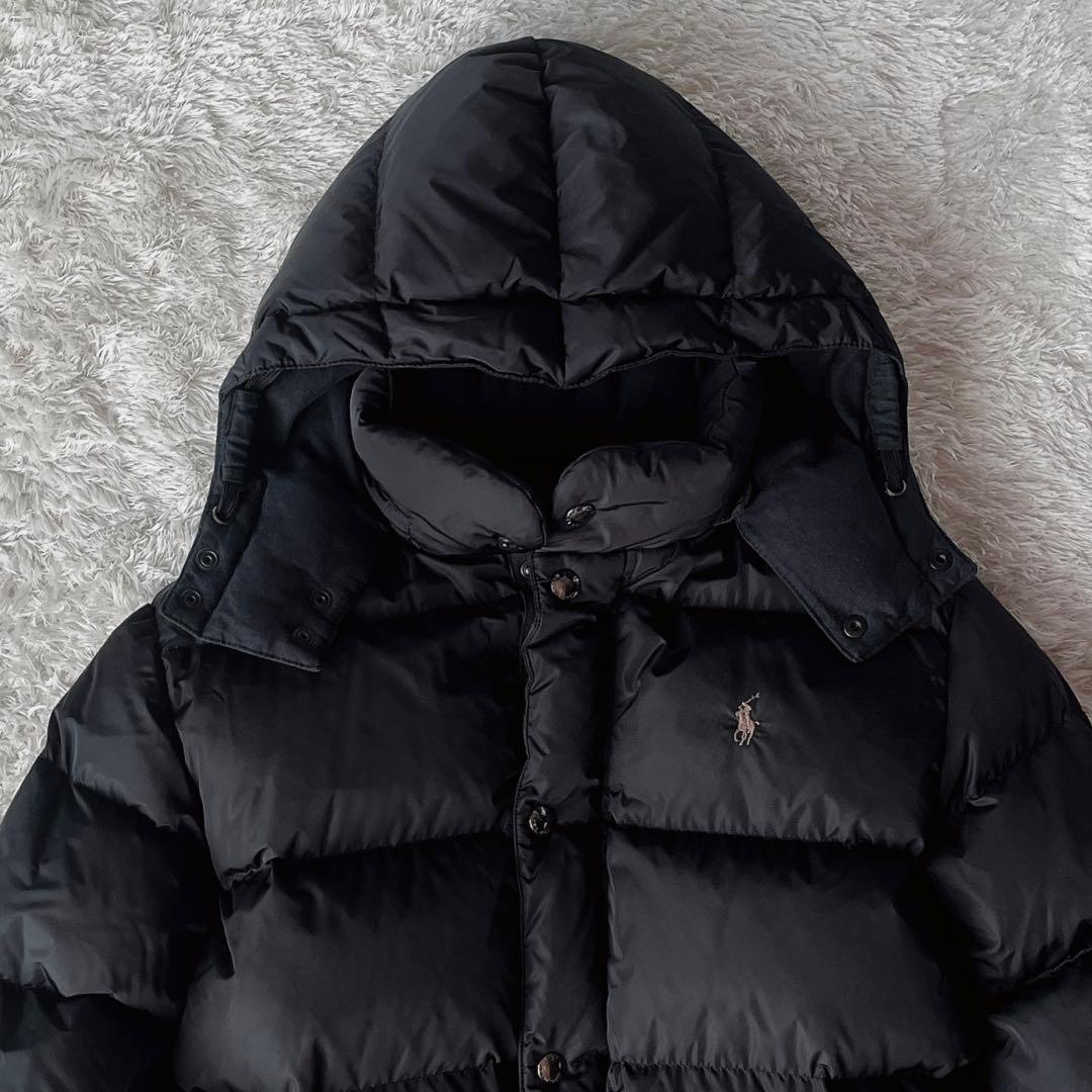 ポロラルフローレン ダウンジャケット ポニー刺繍 黒ブラック - メルカリ