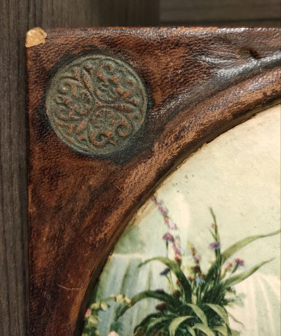 絵画 革 アンティーク 骨董品 made in SPAIN