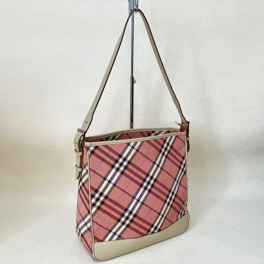 バーバリーブルーレーベル ノバチェック ワンショルダーバッグ ピンク