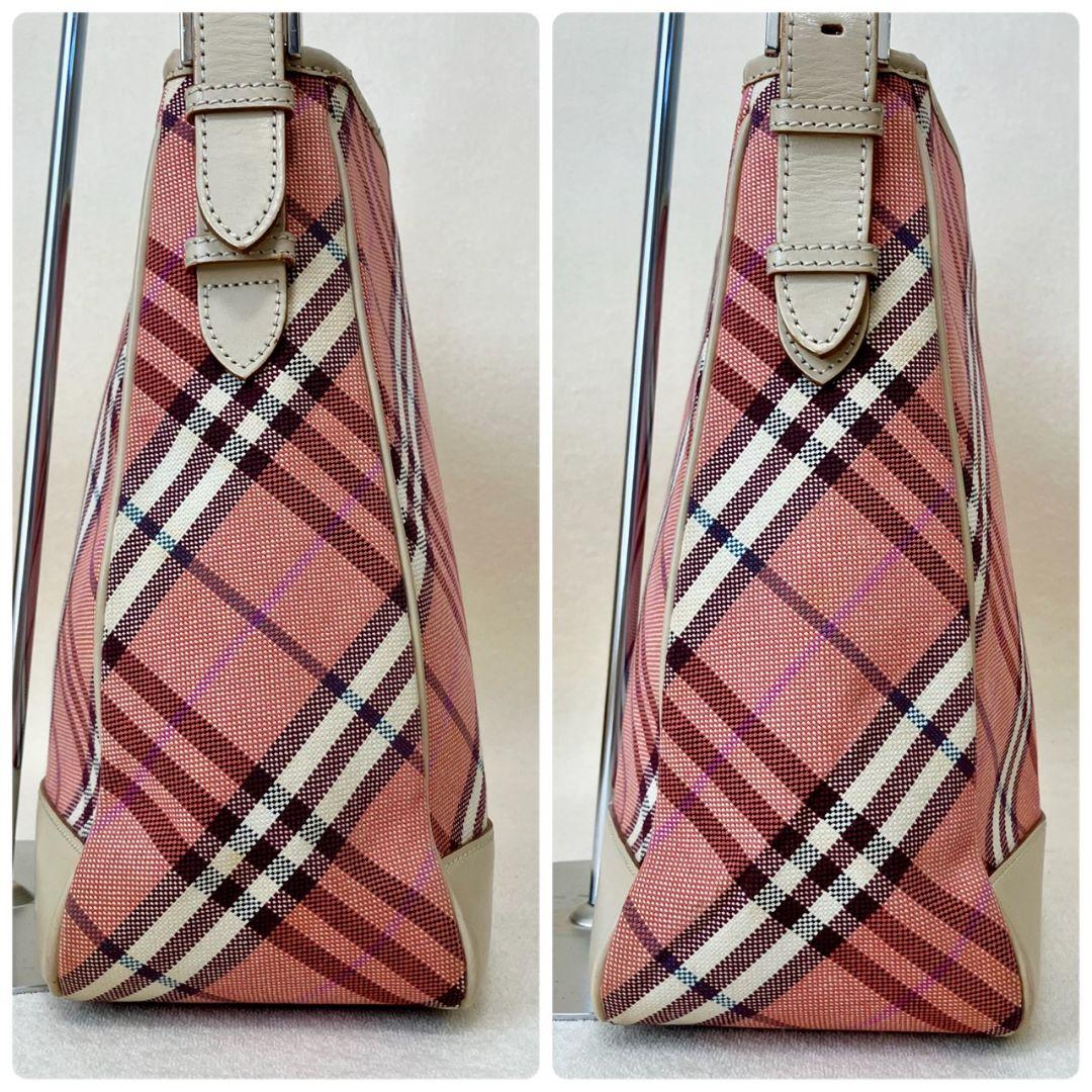 バーバリーブルーレーベル ノバチェック ワンショルダーバッグ ピンク
