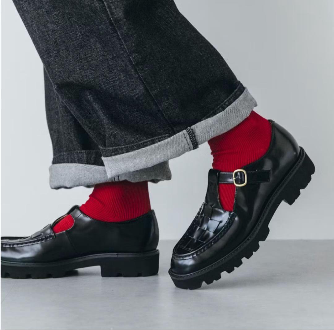 北欧、暮らしの道具店　こだわりソールのTストラップ / 牛革　23.5cm