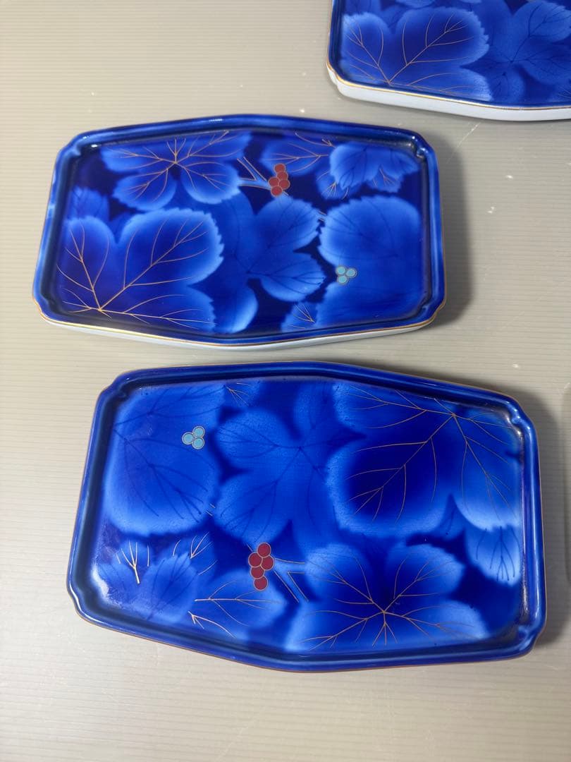 2525 深川製磁葡萄瑠璃大皿5客20cm