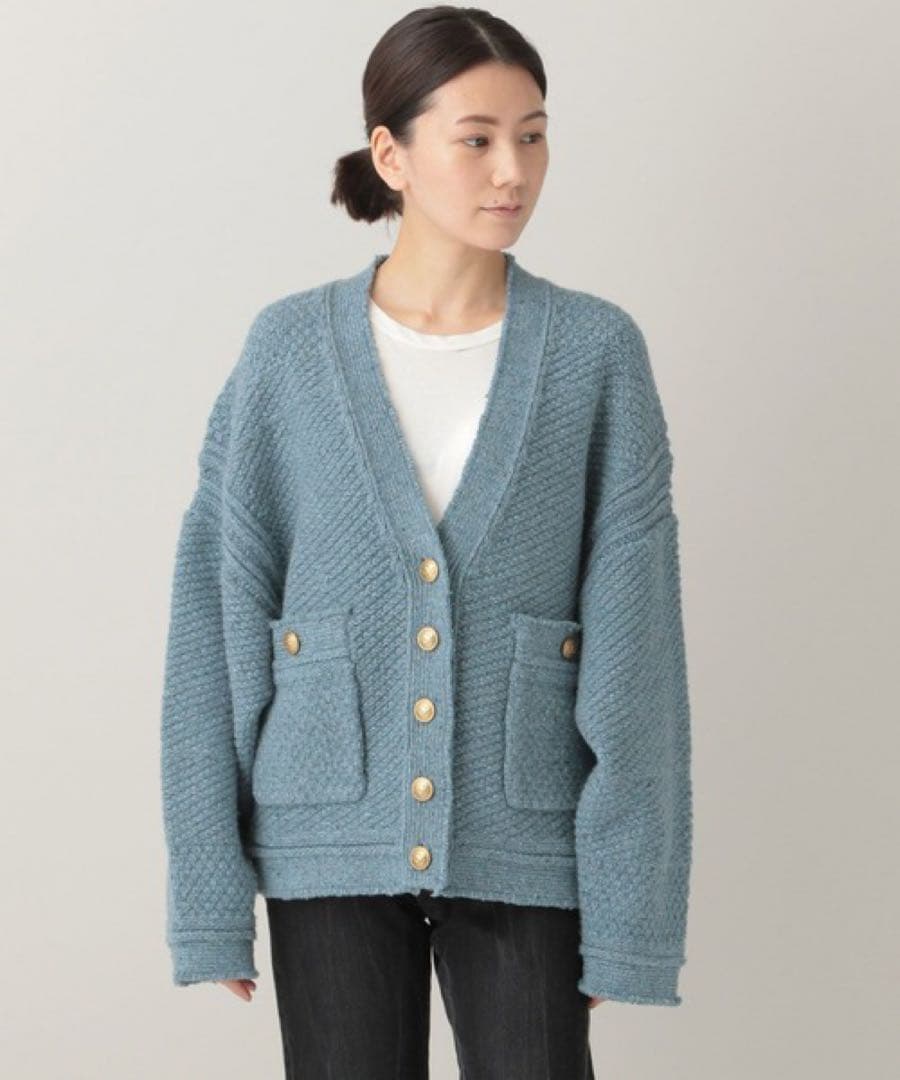 Curensology(カレンソロジー)/ツイーディヤーンニットカーディガン