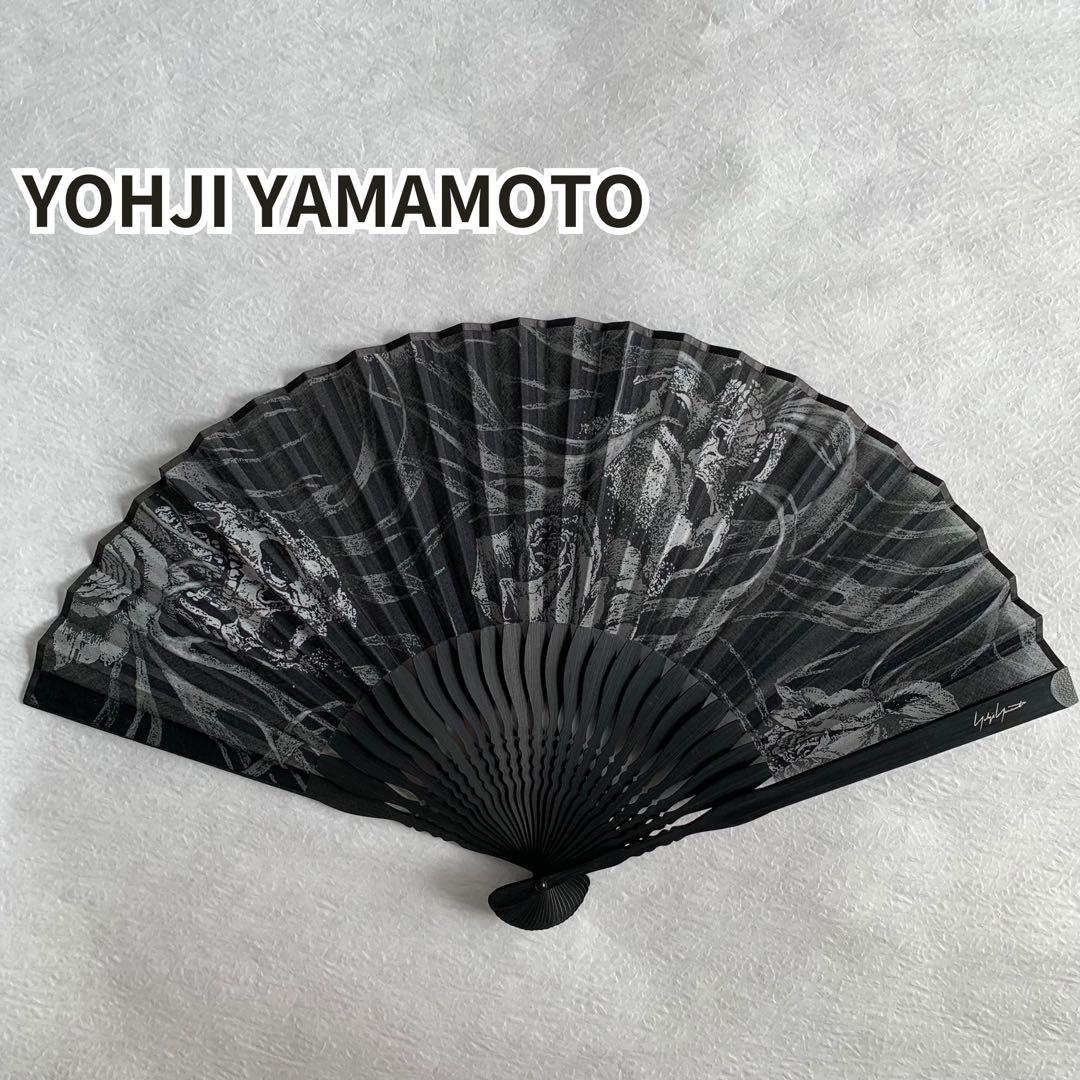 Yohji Yamamoto 扇子 スカルローズ ロゴ ブラック 非売品 箱付き