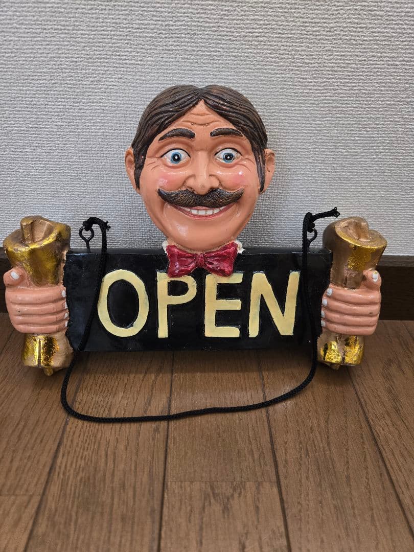 ⭐OPEN CLOSED 看板 おじさん⭐ 看板 オープン OPEN クローズ CLOSE サインボード おじさん ジェントル