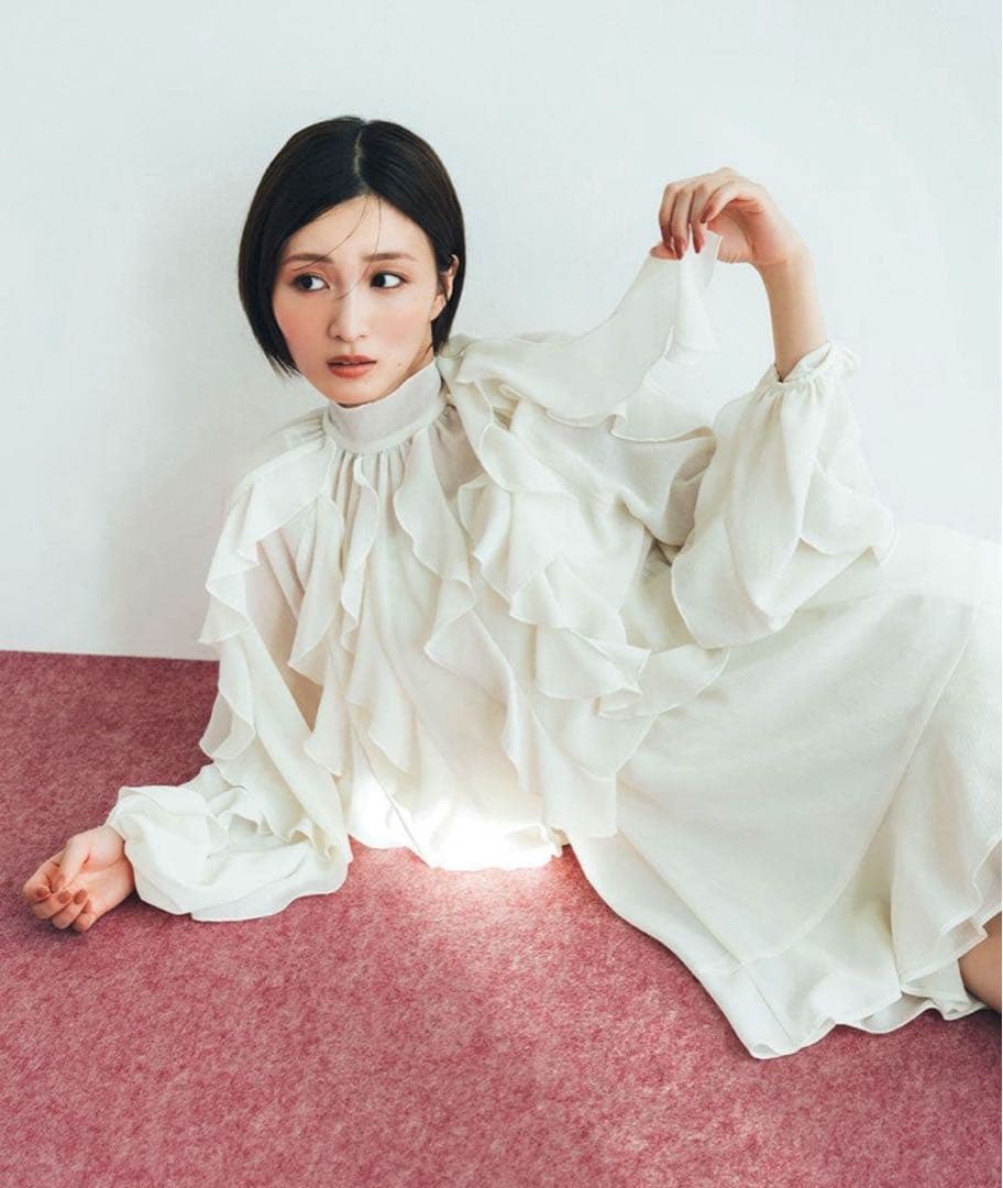 COCODEAL カスケードボウタイフリルミニワンピース ホワイト - メルカリ