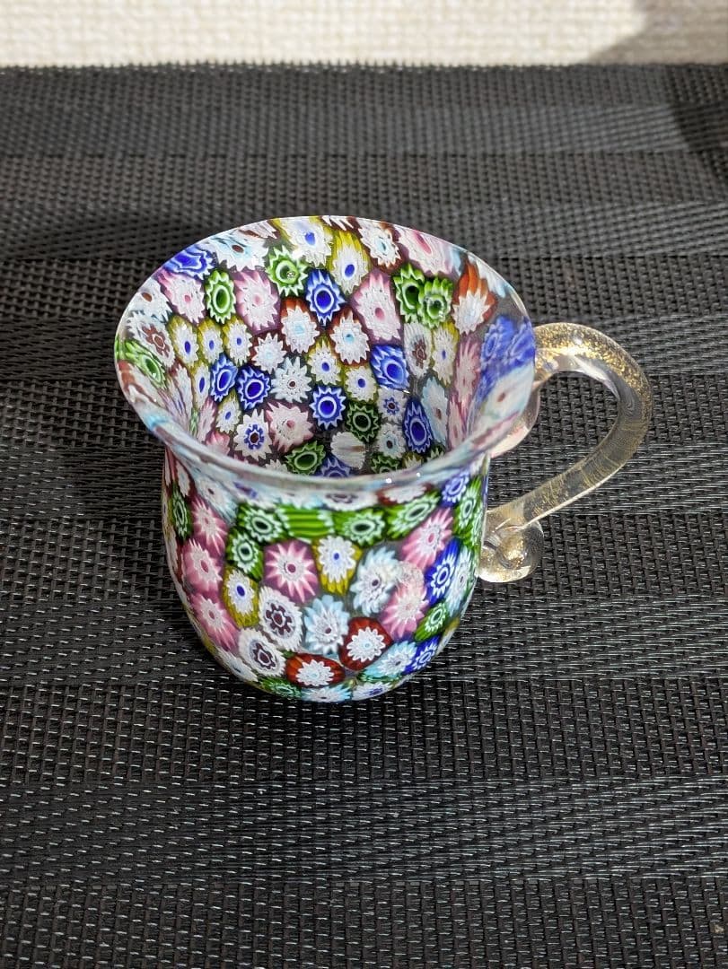 ムラノガラス.ベネチアンガラス ティーカップ .ソーサ、1セットは