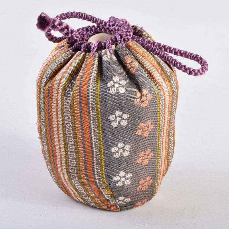 茶道具 萩焼 金子信彦作 茶入 仕覆付 共箱 V 8861