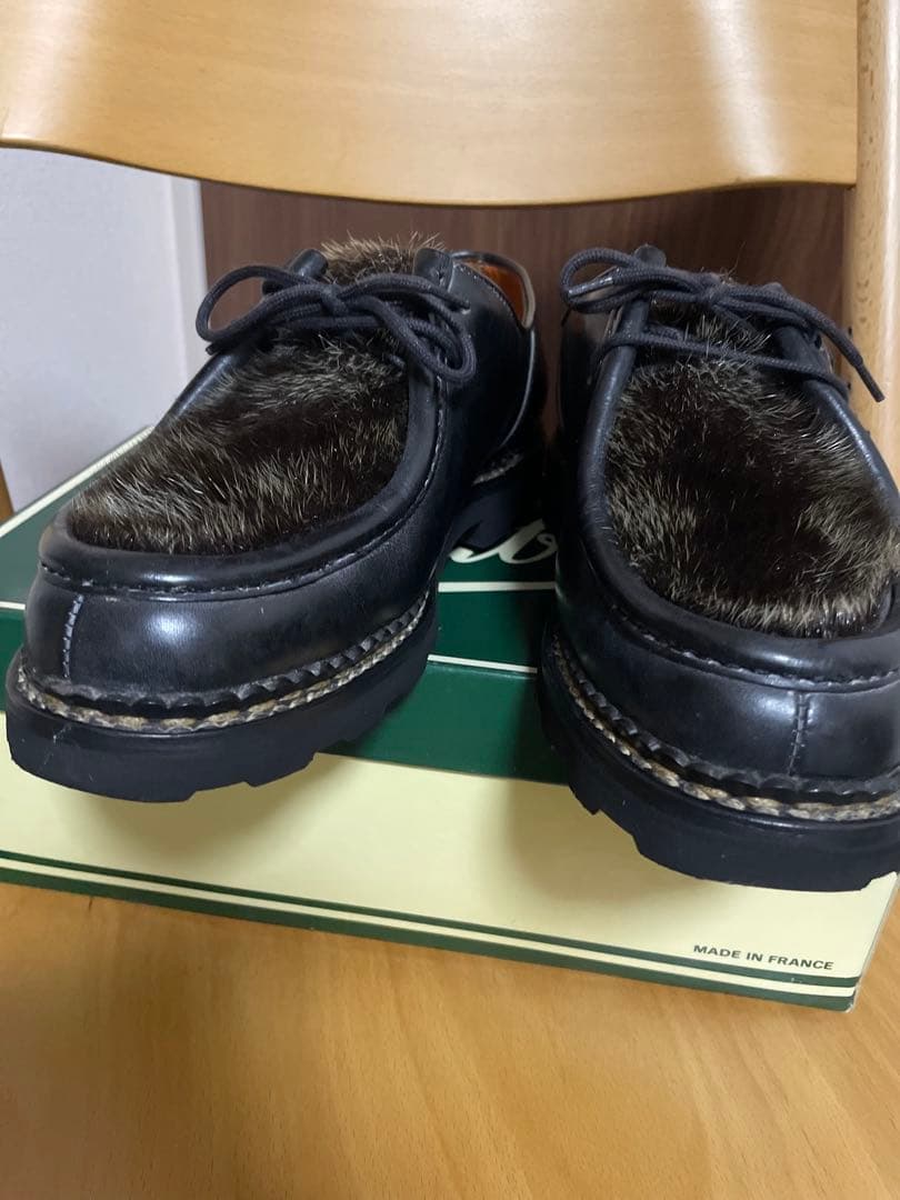 デカタグ 旧タグ パラブーツ ミカエル Paraboot ブラック アザラシ