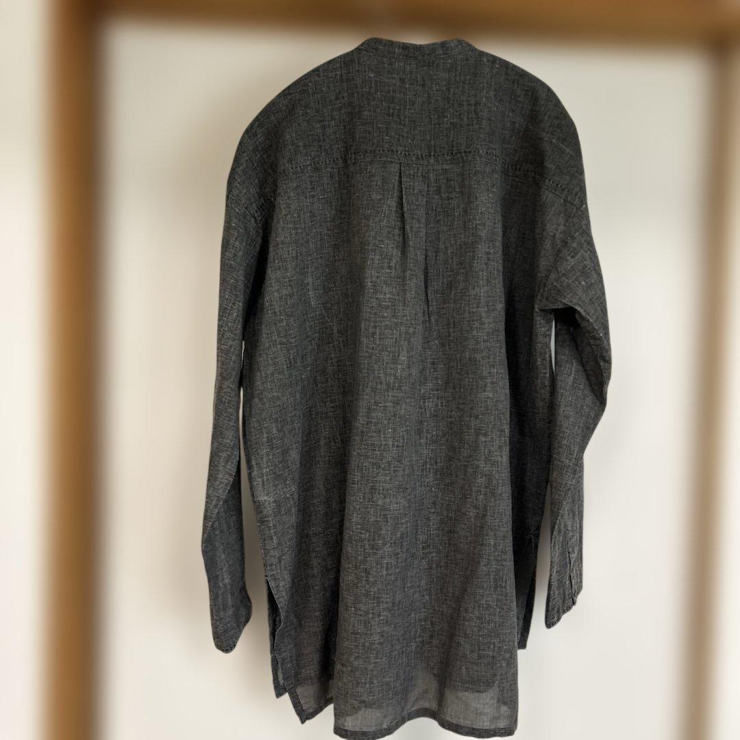 パドカレ pas de calais △∵コットンリネン バンドカラーシャツ