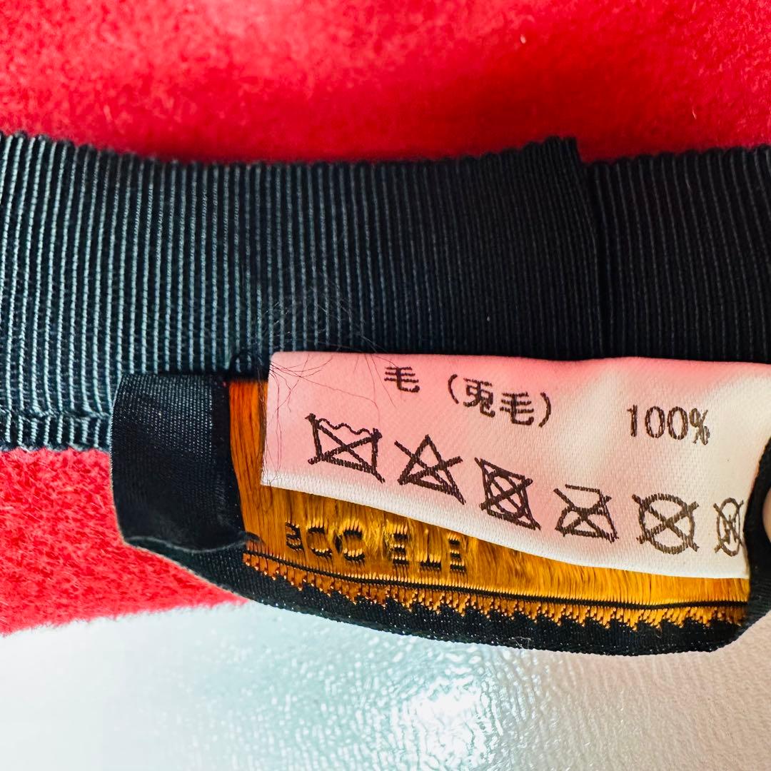 maxim 赤いフラワーリボンハット 兎毛