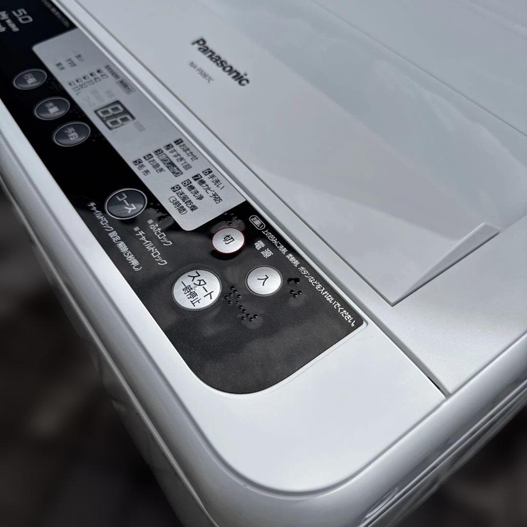 美品 Panasonic 縦型洗濯機 5.0kg 送風乾燥機能付