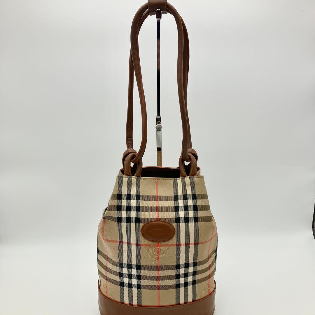 希少 バーバリー 月桂樹 ショルダーバッグ ノバチェック シャドー