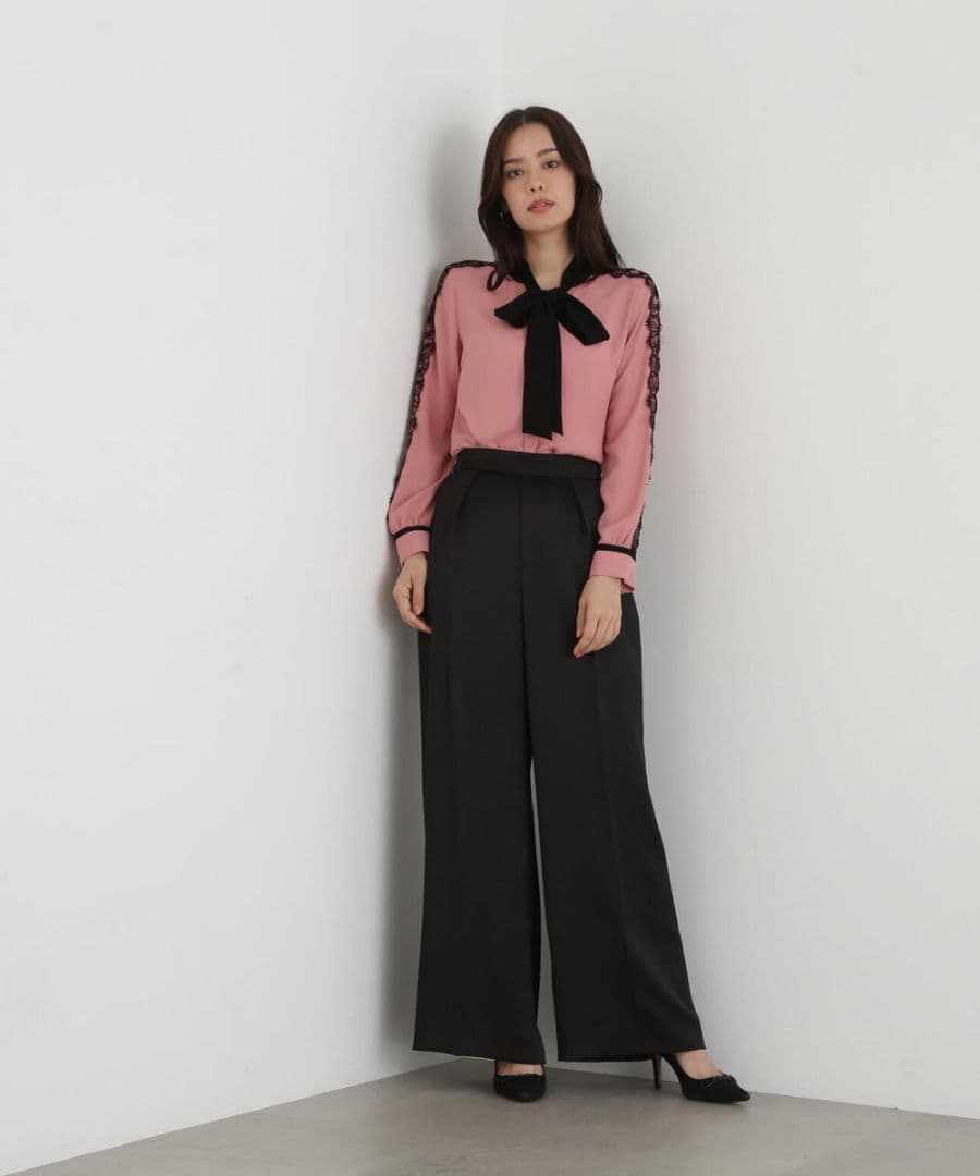 レースコンビバイカラーリボンブラウス 36 - メルカリ