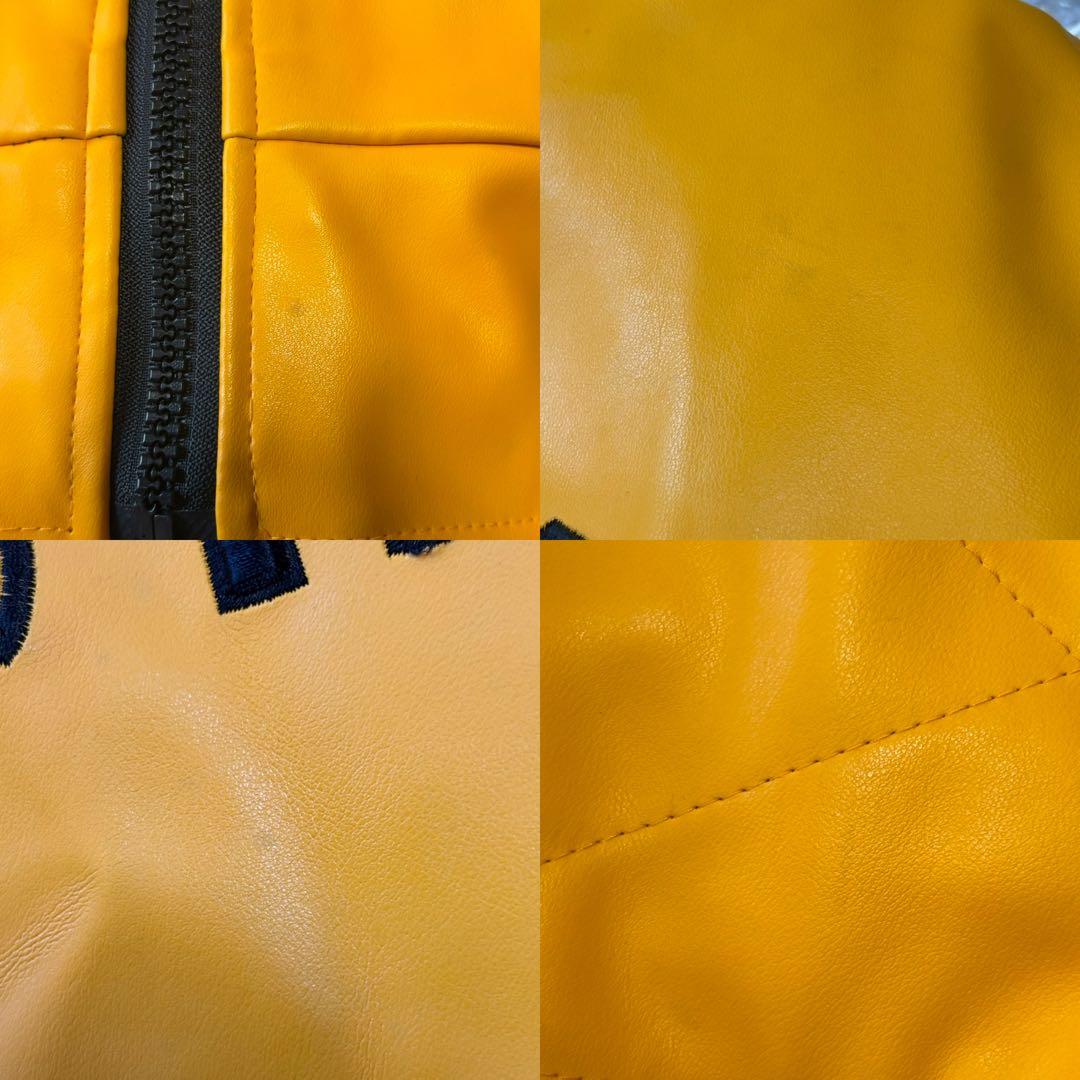 美品］ヴェルサーチ メデューサ刺繍 ブルゾン スタジャン イエロー