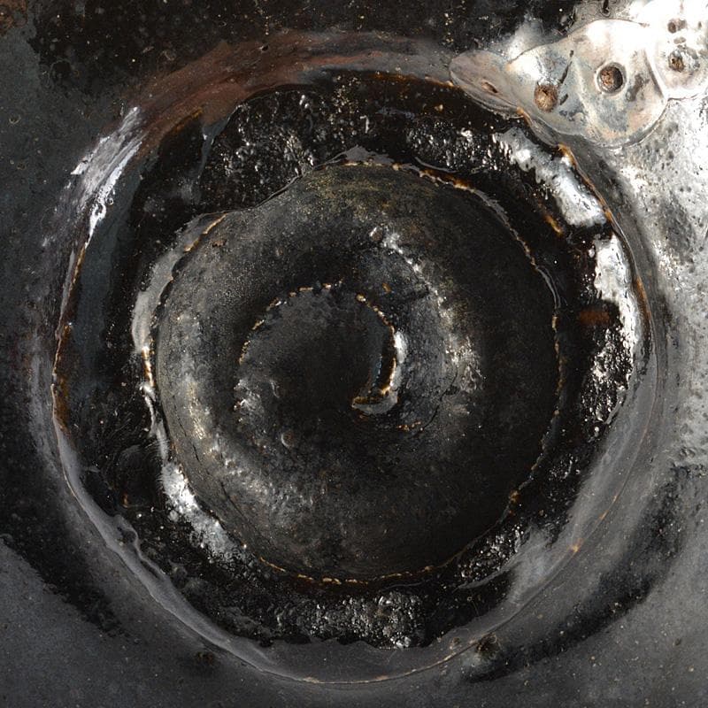 茶道具 京焼 富士山絵 黒楽茶碗 時代箱付 V R5908 - メルカリ