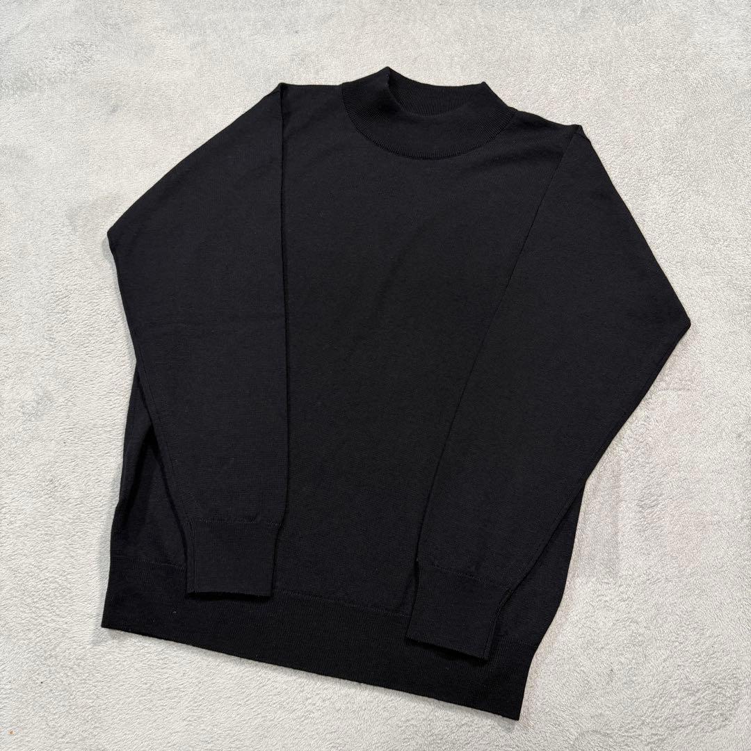 ジョンスメドレー　ブラック　モックネック　ニット　Sサイズ　メリノウール JOHN SMEDLEY（ジョンスメドレー） ニットトップス WALTON MODERN FIT