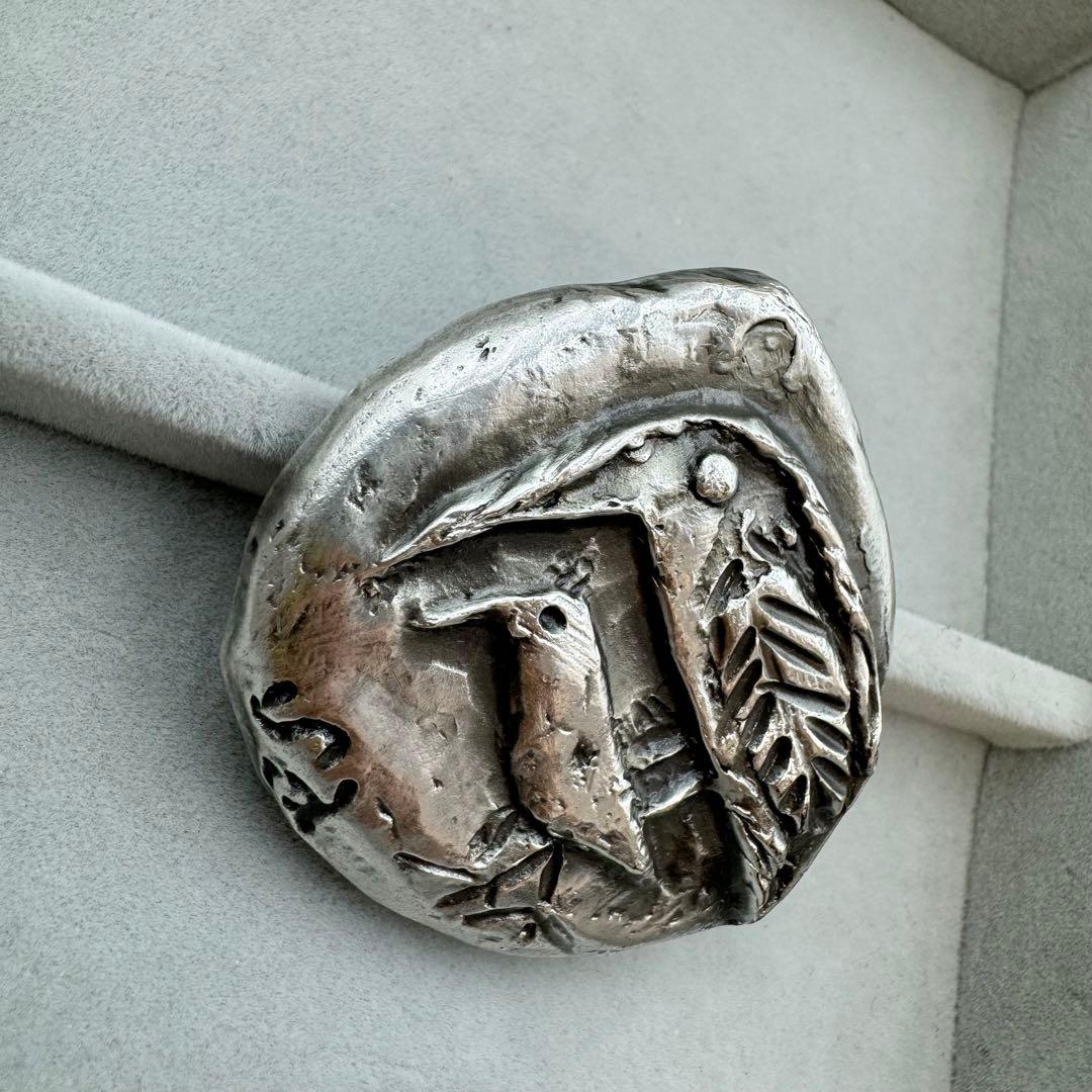 ヴィンテージ】佐藤忠良 ブローチ シルバー 鳥 親子 ネックレストップ