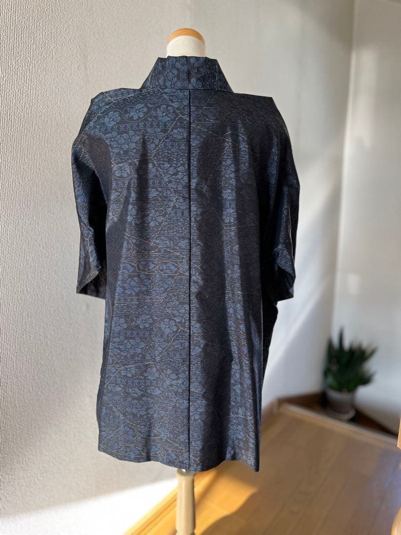 マダムy様専用♡大島紬 作務衣 着物リメイクファッション小花模様