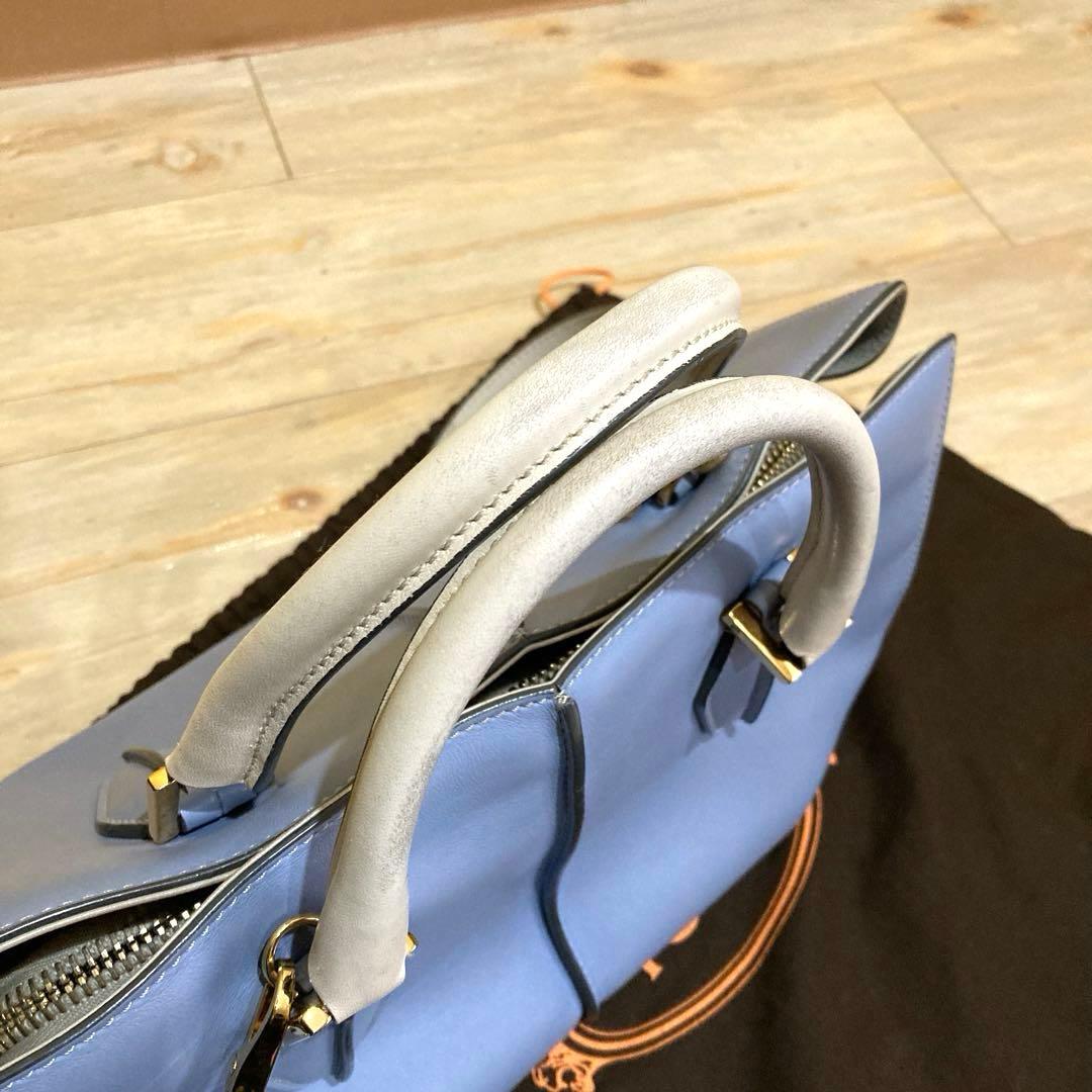 TOD'S トッズ Dキューブ 2way バイカラー レザーショルダーバッグ