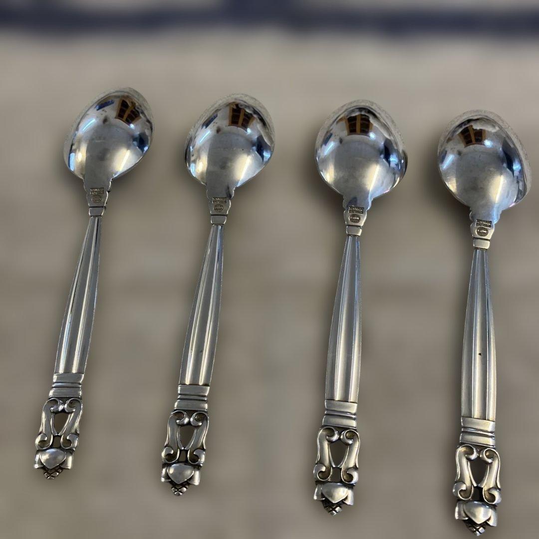 ジョージジェンセン銀製装飾　スプーン４個　15.5cm