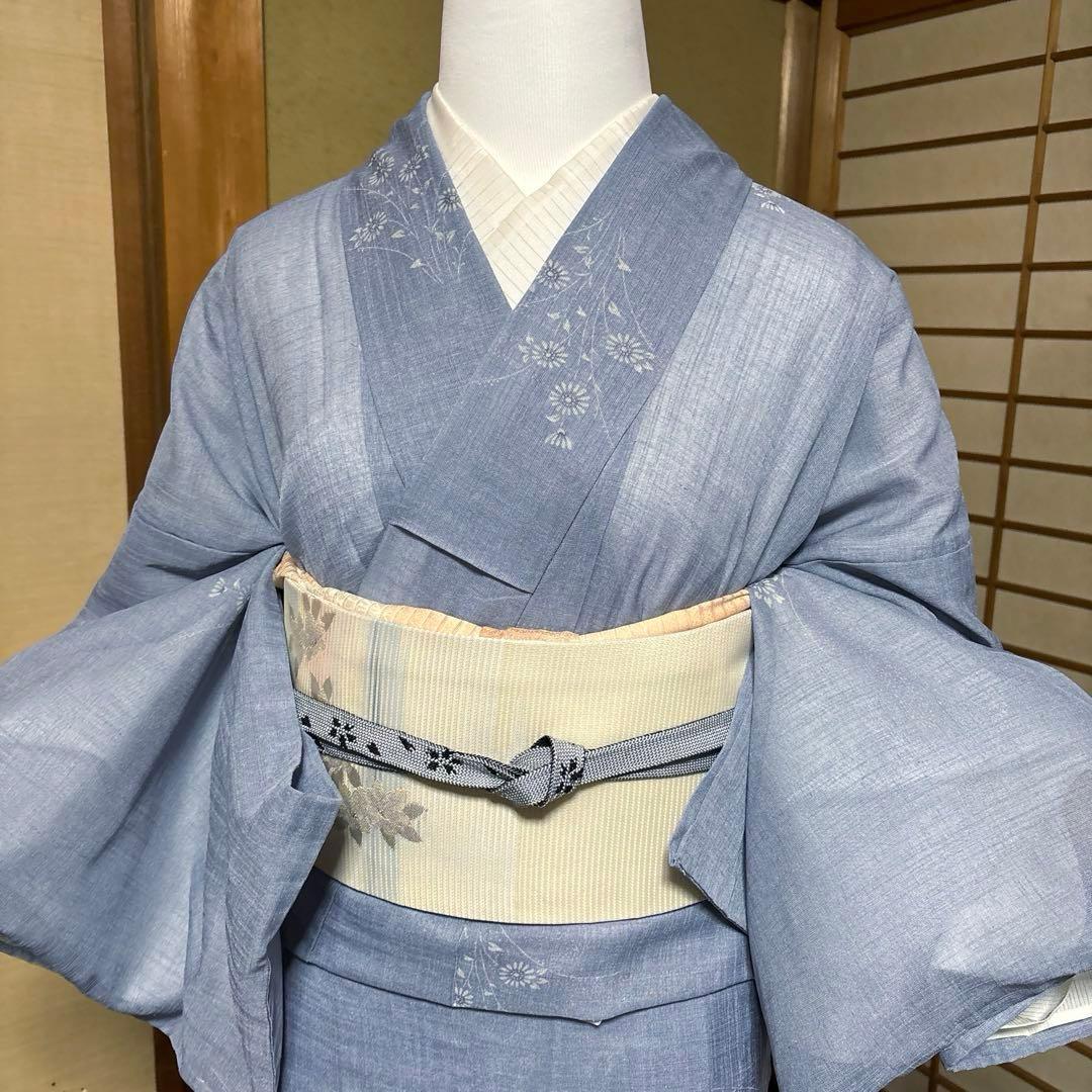 白太郎様専用 未使用近い 美品 化繊 紗紬風 小紋 フルセット 身丈161