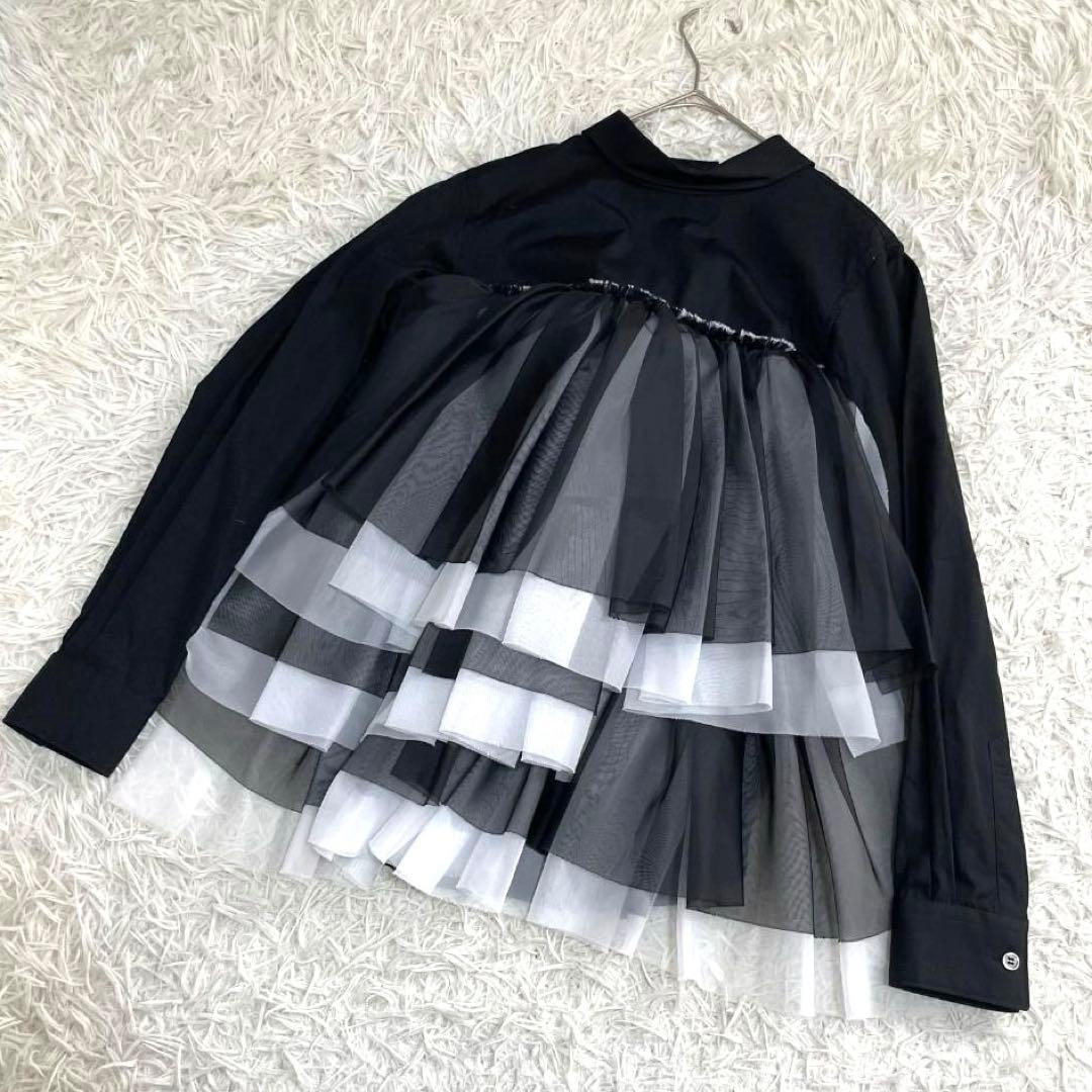 16413✨コムデギャルソン AD2022 バックフリル ドッキング ブラウス COMME des GARCONS(コムデギャルソン) フリルデザインシャツGC-B013 GC