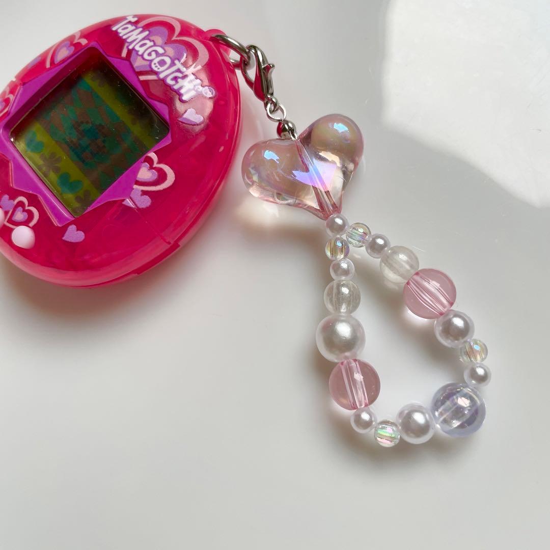 たまごっち ビーズストラップ ハート ピンク ぴんくらめ いちごぱーる