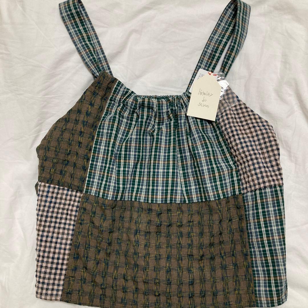 latelier du savon エプロンパッチワークブラウス - メルカリ