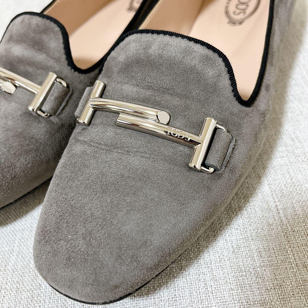 【美品】Tod's トッズ ダブルT フラットシューズ 22.5cm スエード