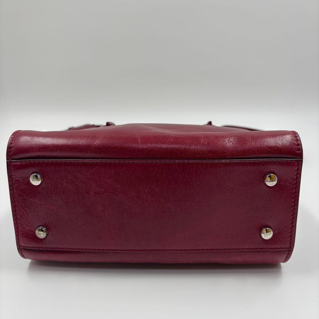 TOD'S トッズ Dスタイリング ハンドバッグ 2way レザー ボルドー