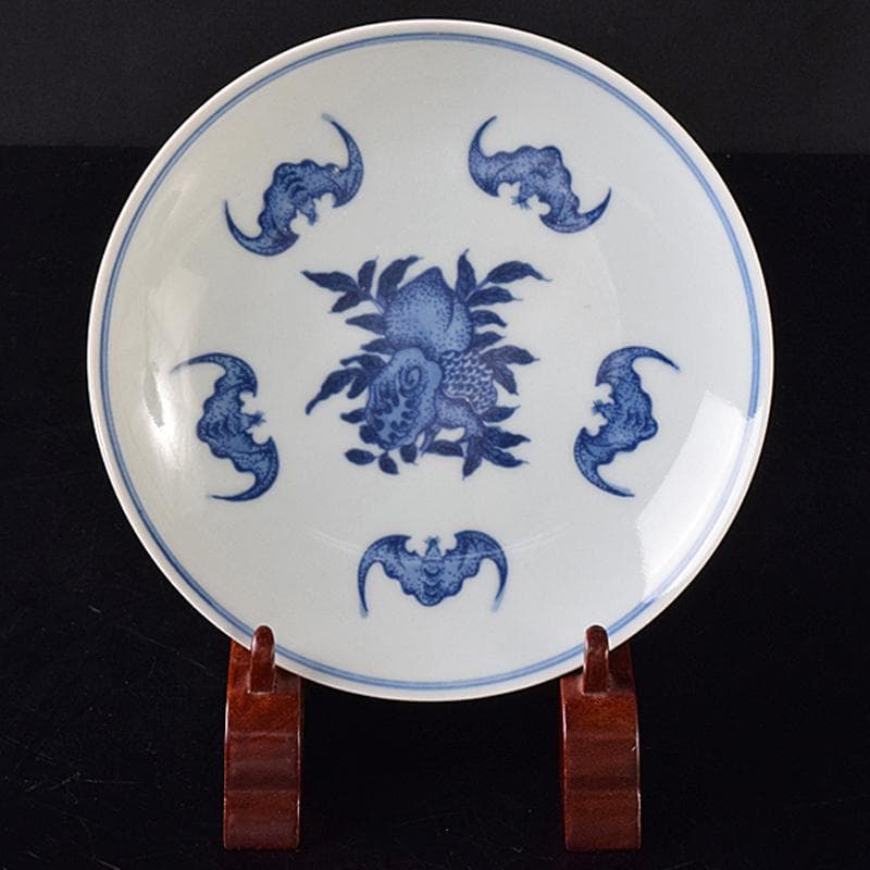 中国 青花 蝙蝠果実文盤 皿 C 8212E - メルカリ