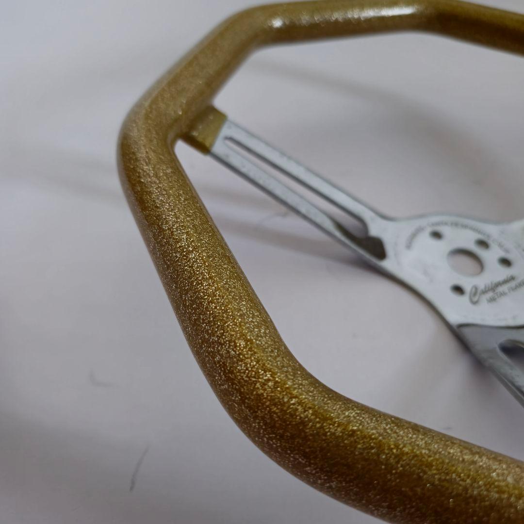 MOONEYES オクタゴン ステアリング 345mm ゴールド メタルフレーク