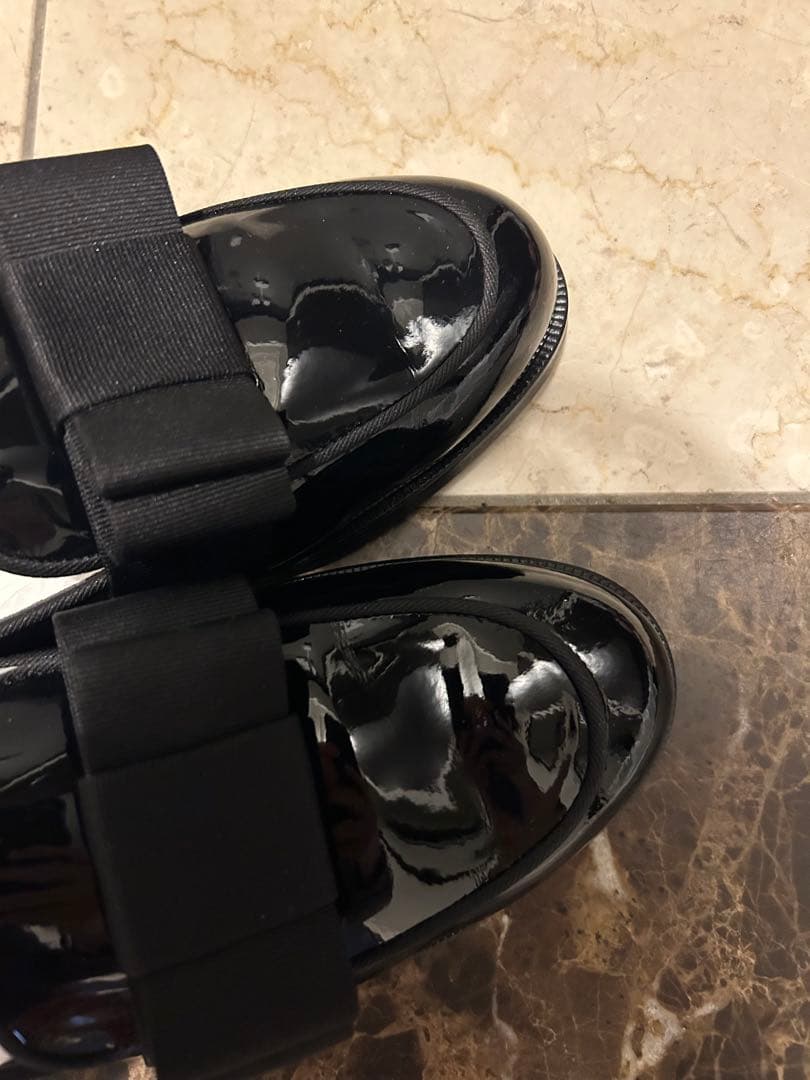 kae様OHGA オーガ リボンローファー 23.5cm ohga エナメル 黒