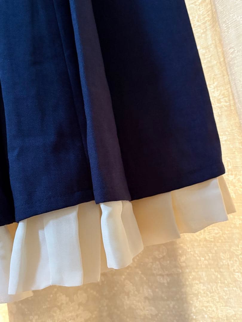 イノセントワールド ケミカルレース衿ジャンパースカート(ネイビー×生成)M