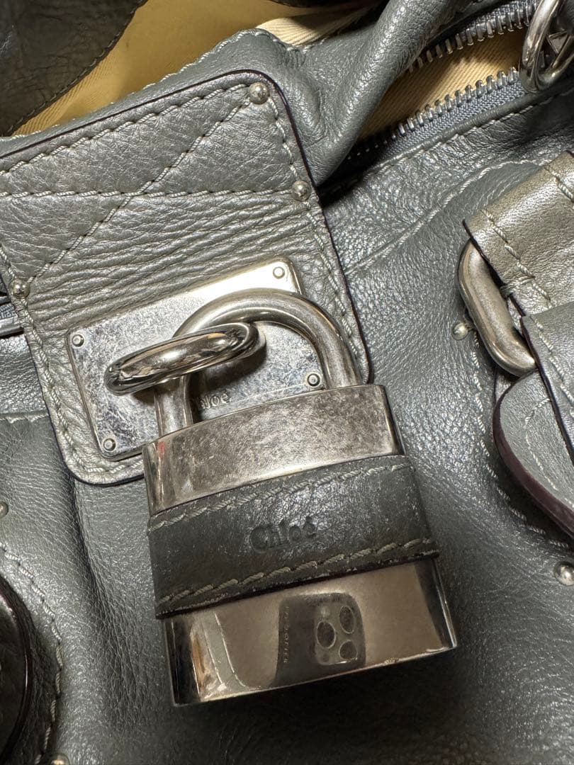 クロエ パディントン ハンドバッグ グレー シルバー金具 フィービー