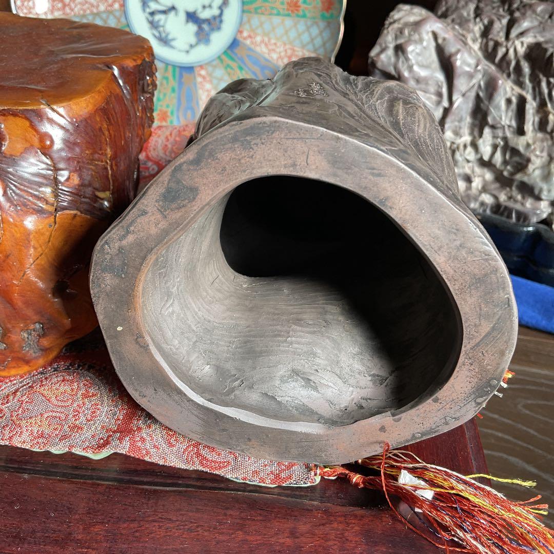 備前伊部焼巖上腰掛観音像 今まで見た事無い繊細な造り 大幅値下げ